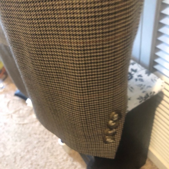 Jos A Banks Wool Blazer Sports Coat Tan Gun club check 42R - Picture 4 of 16